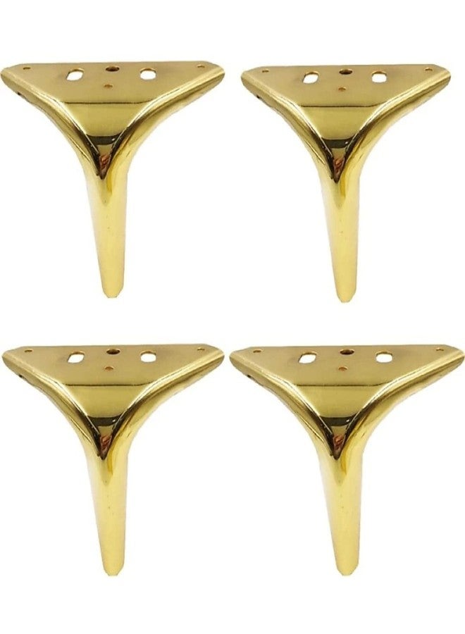 Fascination Sofa Leg Glossy Finish Heavy Model Russian Fame Shape Furniture Leg Set of 4, 6 Inches Weight Capacity (Screw Included) Gold - Image 3